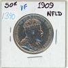 Image 1 : 1909 NFLD Canadian silver 50 cent coin