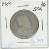 Image 1 : 1909 Canadian silver 50 cent coin