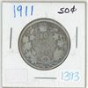Image 1 : 1911 Canadian silver 50 cent coin