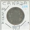 Image 1 : 1917 Canadian silver 50 cent coin