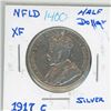 Image 1 : 1917 NFLD Canadian silver 50 cent coin