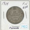 Image 1 : 1918 Canadian silver 50 cent coin