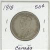Image 2 : 1918 Canadian silver 50 cent coin