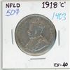 Image 1 : 1918 NFLD Canadian silver 50 cent coin