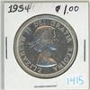 Image 1 : 1954 Canadian silver voyageur dollar