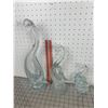 Image 2 : LOT OF HEAVY GLASS GOOSE DUCK BIRD FIGURINES