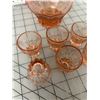 Image 3 : ANTIQUE PINK DEPRESSION GLASS DECANTER AND SHOT GLASSES