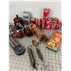 Image 1 : MISC LOT COME CANS SOME FULL CARVED LOON VINTAGE STRAWS ETC