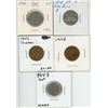 Image 1 : 5 Canadian 5 cent coins - 1936, 1938, 1942-43 & 1947