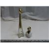 Image 1 : Avon Glass stylized Bird. White Glass with gold plastic head. Avon Glass Giraffe. White Glass body w