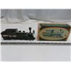 Image 1 : Avon Centennial Express Glass Train.  Massive Black Glass Train with plastic cow-catcher lid. Housed