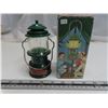 Image 1 : Avon Glass Coleman Mantle Lantern. Green Glass with green plastic lid plus metal handle. Housed in i