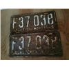 Image 1 : 1949 Farm Vehicle License Plates F37-038