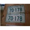 Image 1 : 1970 Passenger License Plates 70-178