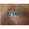 Image 1 : 1981 Motorcycle License Plate BZ-540