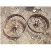 Image 1 : 2 Antique steel wheels - 26" across