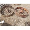 Image 3 : 2 Antique steel wheels - 26" across