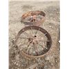 Image 4 : 2 Antique steel wheels - 26" across