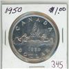 Image 1 : 1950 Canadian voyageur silver dollar