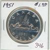 Image 1 : 1951 Canadian voyageur silver dollar