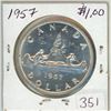 Image 1 : 1957 Canadian voyageur silver dollar