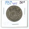 Image 1 : 1937 Canadian silver  half dollar