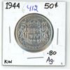 Image 1 : 1944 Canadian silver half dollar (.800 silver)