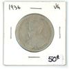 Image 2 : 1936 silver Canadian half dollar -V.G