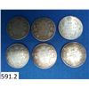 Image 2 : Group of 6 Canadian half-dollars, 50-cent pieces, including - 1914, 1916, 2-1918, and 2-1919 - Face 