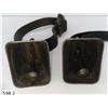 Image 2 : Set of 2 Vintage 1920s sheep bells, with original leather straps