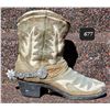 Image 1 : Large cowboy boot outdoor planter. Approx. 13X 12 with spur.