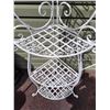 Image 2 : Ornate metal folding corner shelf. 63” high.