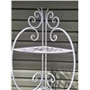 Image 3 : Ornate metal folding corner shelf. 63” high.
