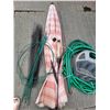 Image 4 : Outdoor summer lot. Umbrella, rack & hose, netting & plant rings.
