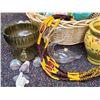 Image 2 : Assorted indoor wicker planter pots, macrame hanger, watering jug, outdoor seeds & tree face.