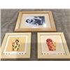 Image 1 : Lot of three framed Anne Geddes pictures.  2 are 7"x7", one is 10"x12"