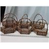 Image 2 : Lot of 6 vintage branch twig baskets of identical shape with 2 different sizes
