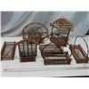 Image 1 : Lot of 7 vintage branch twig baskets, wall mount / house