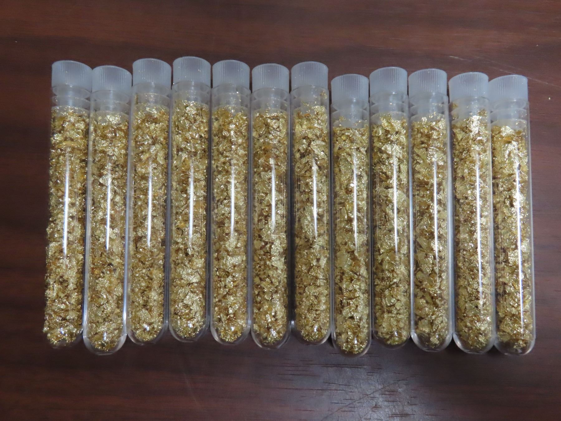 thumbnail image 2 of 3 Glass Vials Of Real Gold, Silver, And Copper Leaf Flakes – 24kt Gold, Pure Silver, Big Flakes 2 of 4