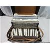 Image 1 : Vintage white "Hochner" accordion, plays beautifully - c/w carrying case