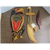Image 1 : Kwakiutl design eagle wooden wall mount , eagle shaped sword and leaf shape eagle décor piece
