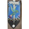 Image 3 : Eagle and humming bird art wooden pieces -31"X10"
