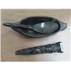 Image 2 : Sask. First nations circle of honor and west coat native pearlite canoe bowl with spoon and Haida to