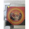 Image 2 : Vintage 60s spinning light up Jesus psychedelic last supper frame clock- 21"X13.5"