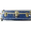 Image 4 : Vintage blue/ golden metal trunk with key