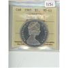 Image 1 : 1965 ICCS graded MS-63 1 dollar; Sm Bds Blunt 5, Heavy Cameo
