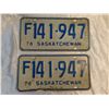 Image 1 : Pair of 1976 Sask. License plates- F141.947