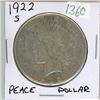 Image 1 : 1922s USA Peace silver dollar
