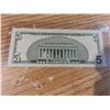 Image 2 : 2003A USA 5 Dollar Bill; FE52462845B Cabral/Snow