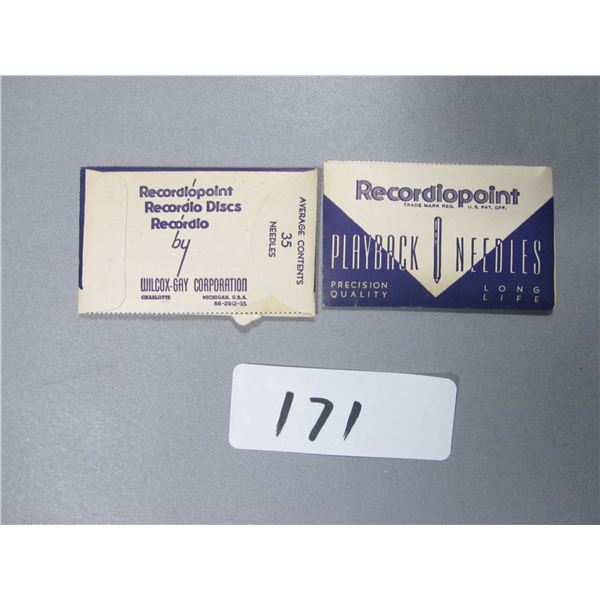 Needles of vintage vinyl recorder player, Brand: Recordiopoint, lot of 2 packs